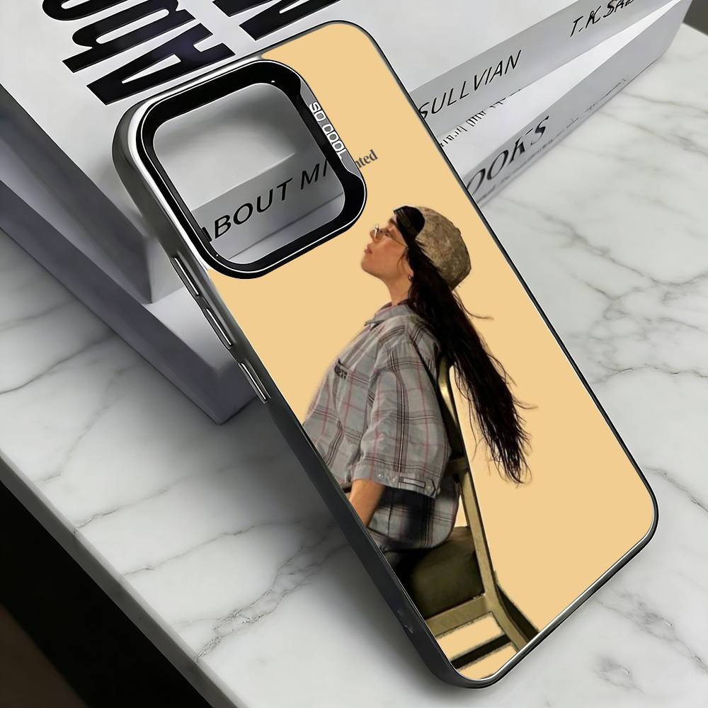 

Чехол для телефона B-Billie Eilish для iPhone 17,16,15,14,13,12,11 Plus,Pro Max,XS,Цветной серебряный внутренний чехол iPhone12PRO