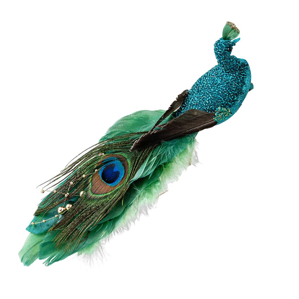 Lifelike Artificial Peacock Bird Decoration With Clip For Festive Wreaths Garlands And Floral Arrangements