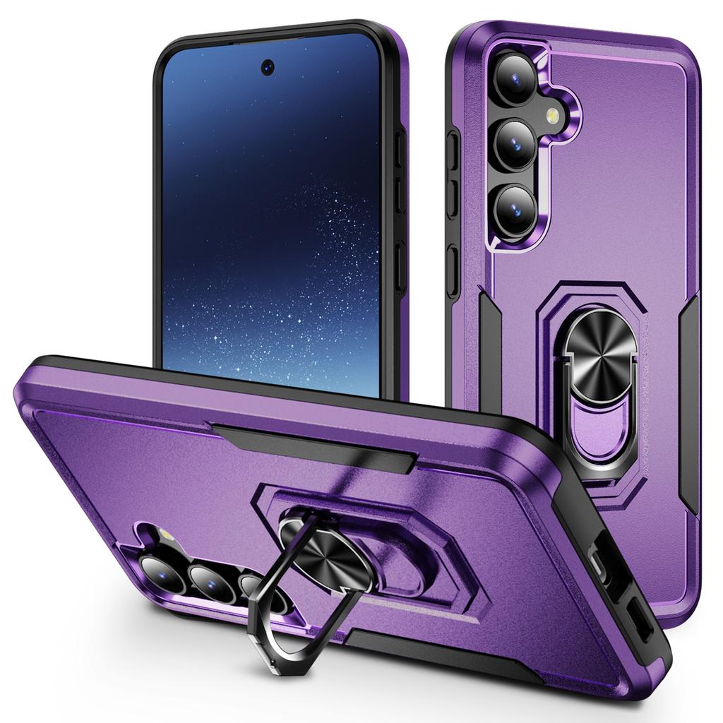 For Samsung Galaxy S24 FE Case Military Grade Ring Kickstand PC+TPU Phone Cover