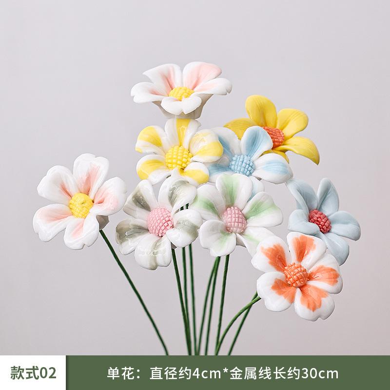 10 Pezzi Fiori Artificiali in Ceramica Fatti a Mano ad Alta Temperatura, Fiori della Vita Eterna, Decorazioni, Regali Unici e Creativi per la Casa