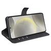 For Samsung Galaxy S24 FE Stand Case Calf Texture Anti-Scratch Leather Phone Cover