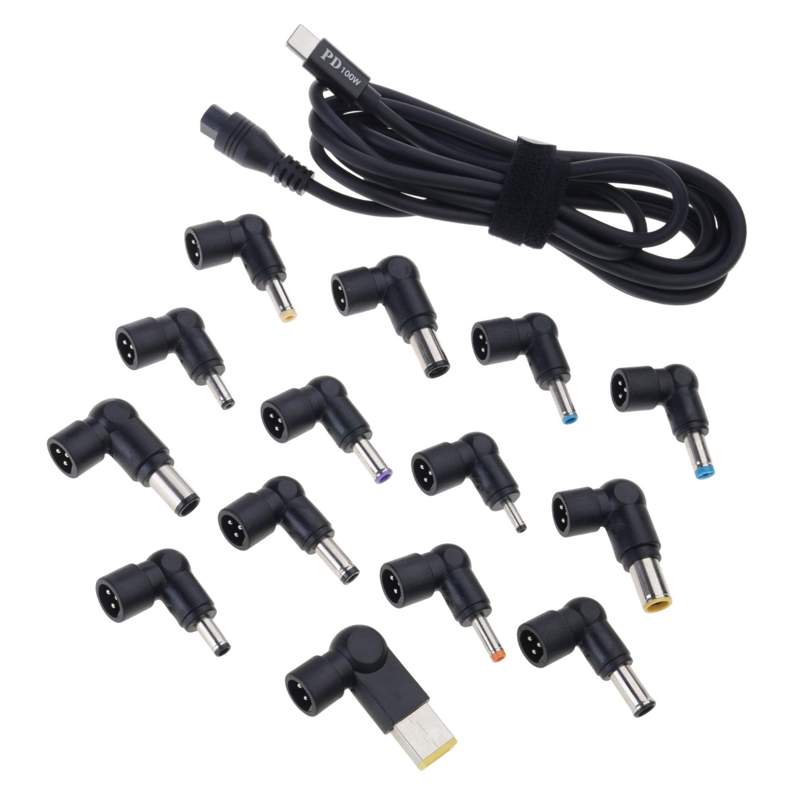 

2M Long PD100W USB C Charging Cable Set 12 Interchangeable Adapters For Computer Tablet Fast Charge & Sync 1