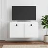 Wall Mounted TV Cabinet 59.5 X 41 X 30 Cm White Engineered Wood