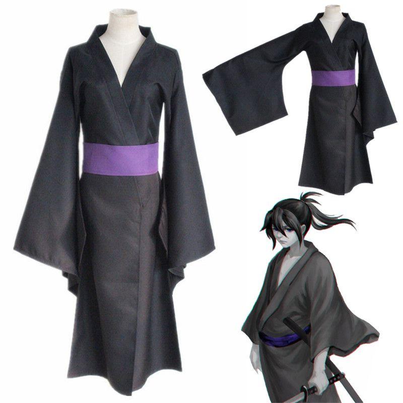 Yato Noragami Anime Cosplay Costume Full Set Black Kimono Yukata Dress Party