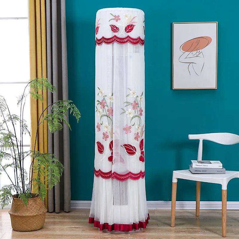 Polyester Romantische Bestickte Klimaanlagenabdeckung Zarte Klimaanlagen-Staubschutzhülle Rundlichkeit Sonnenschutz