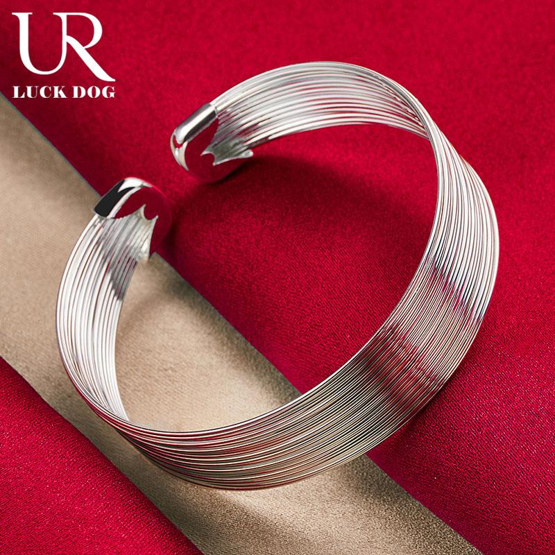 925 Sterling Silver Multi Line Bracelet Fashionable Wedding Jewelry