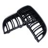 Pair Gloss Black Double Slat Sport Kidney Grille Grill For BMW E90 E91 2005-2008