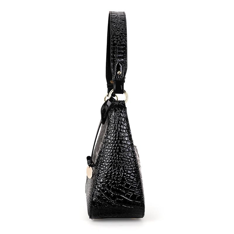 Aidrani New Women's Crocodile Pattern Single Shoulder Crossbody Bag Fashionable and Versatile Cowhide Underarm Bag