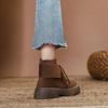 Retro brown Martin boots women's 2025 new spring and autumn British style platform short boots popular matte leather tooling boots