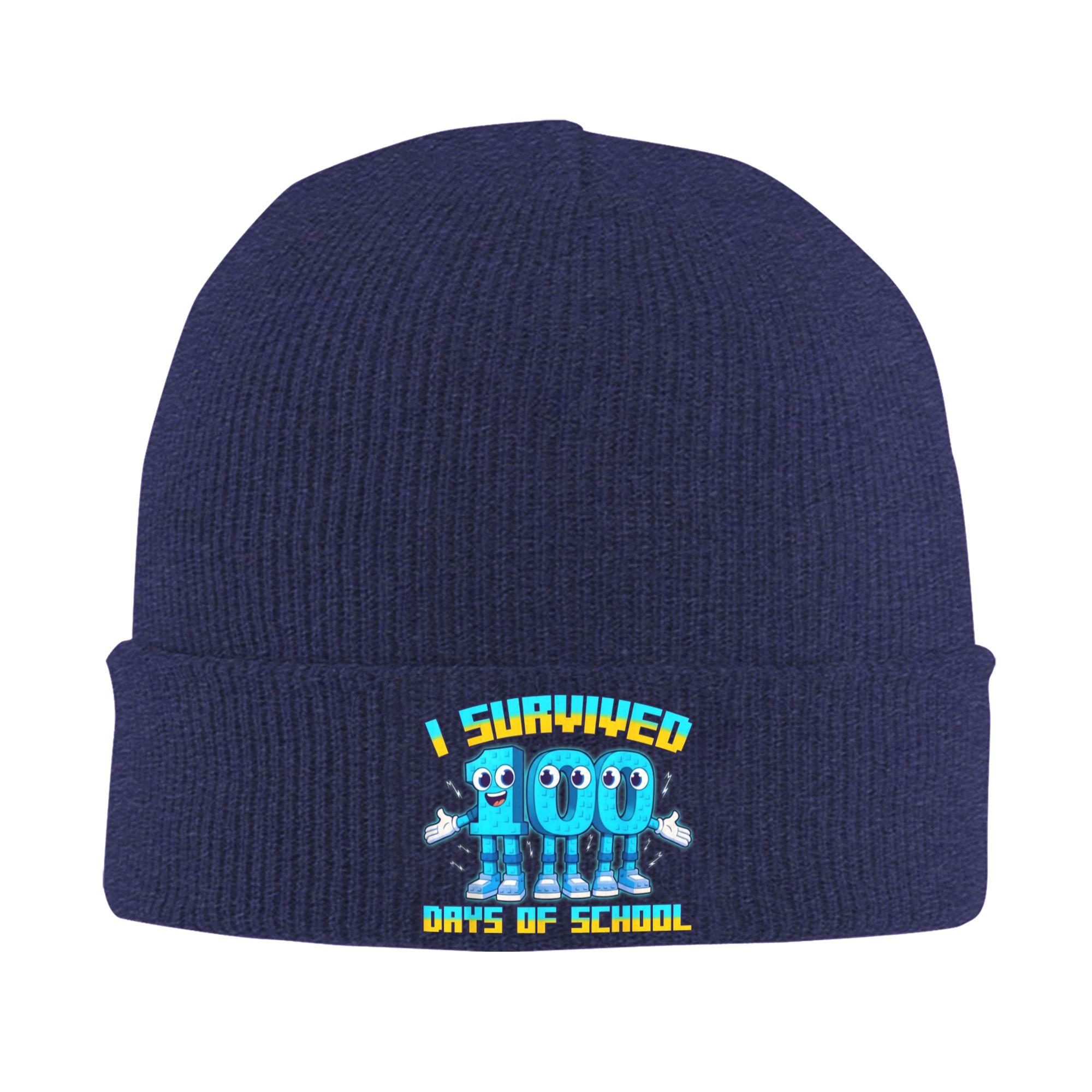 

Funny Italian Brainrot Gaming I Survived 100 Days of School Knitted Hat Trendy Caps Men Beanie Hats Winter Warm Soft Bonnet Hats One Size
