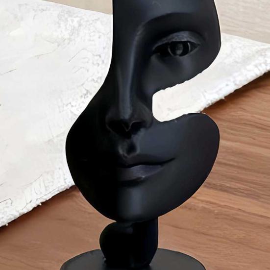 Nostalgie Abstract Face Art Sculpture, 3D Printed Minimalist Table Ornament, Modern Human Statue for Living Room, Office, Shelf, Coffee Decor