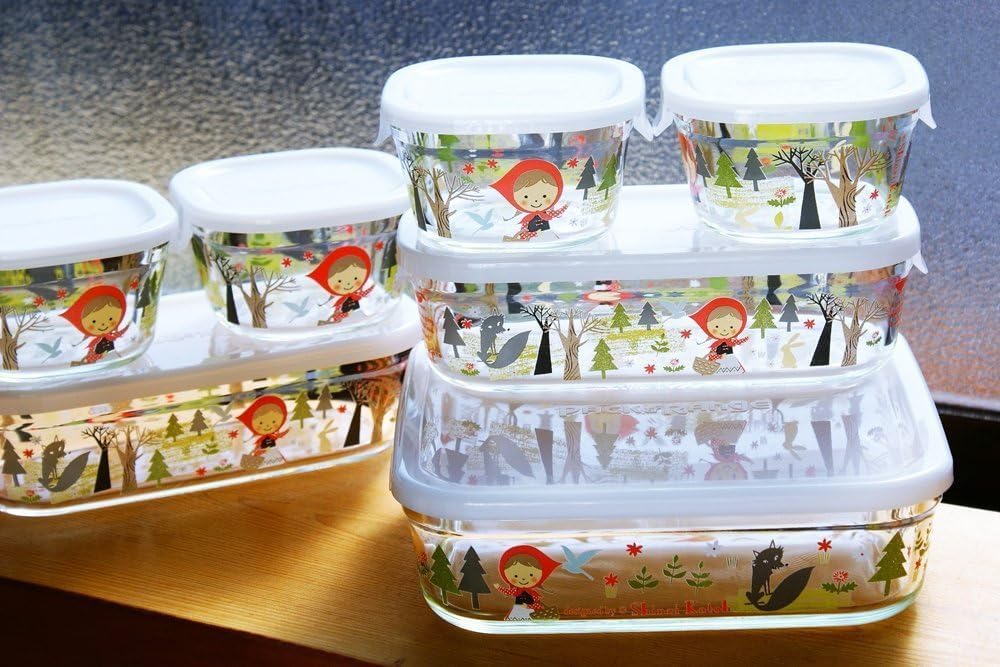 Iwaki Glass Storage Shinji Kato Precious Red Pack Heat-Resistant Container, Hood, Square, Large, 1.2L, & Microwave, B3248-SNA1