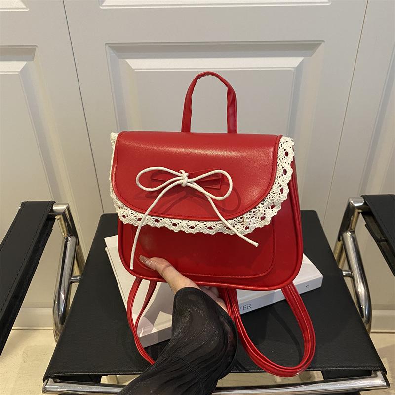 2025 Sweet lace stylish simple design bow foreign casual shoulder crossbody portable small square bag