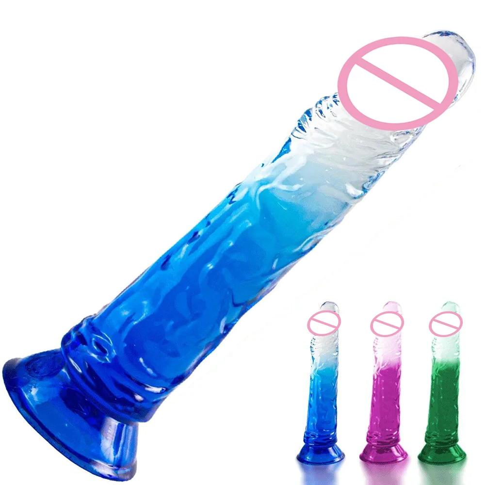 Transparent Soft Jelly Dildo Realistic Suction Cup Fake Dick Penis Sucker Butt Plug Sex Toys for Woman Men Vagina Anal Sex Toys