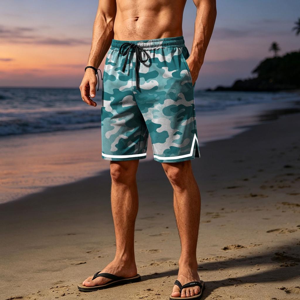 Men Mesh Athletic Shorts Breathable Lightweight Drawstring Waist Casual Sports Shorts with Pockets for Summer Gym Running Workout Outdoor Activities