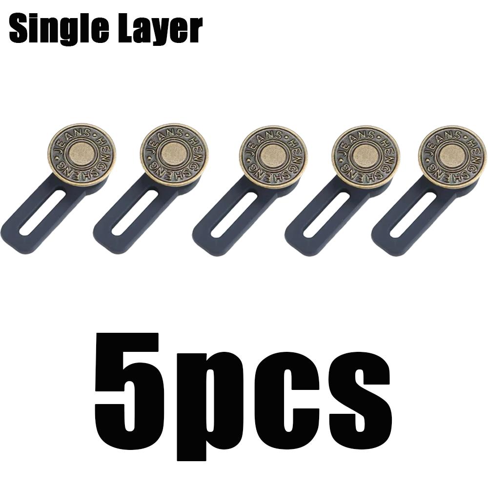 1-10pcs Alloy Button Extender Repeatedly Perfect Retractable Any Pants Sewing Waist Circumference Lengthening Button Fixing Kit