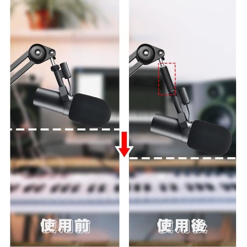 YIBOOOM Microphone Holder Extension Rod Set, 2 Pieces 5/8" Female Threaded Microphone Holder Extension Rods, 5/8" Male Thread Interface To 3/8" Female