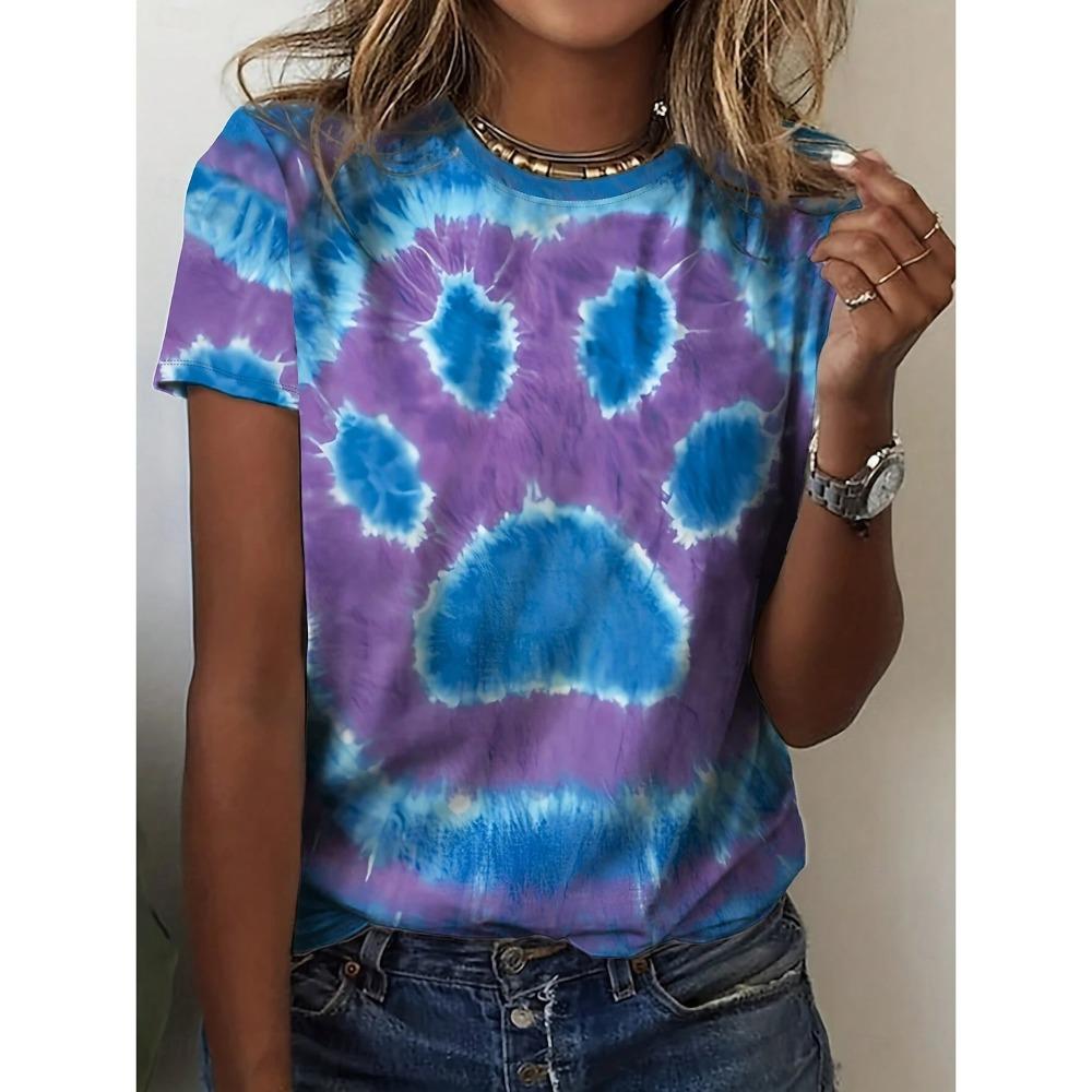 Easter Women's Funny Animal Prints Short Sleeve Tops 3D O-Neck Shirt Summer Casual