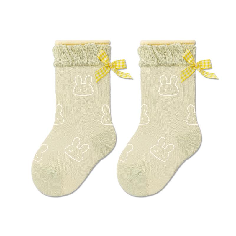 Infant Baby Rabbit Socks For Girls Cute Newborn Mesh Bowknot Mid-calf Short Sock Summer Fashion Sweet Princess Cotton Socks