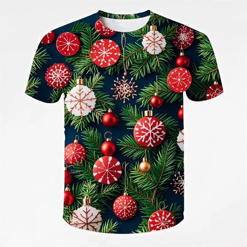 Merry Christmas Santa Claus 3D Print T-Shirts Men Women Oversized O-Neck Tees Short Sleeve T Shirt Harajuku Top Unisex Clothing