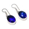 London Blue Topaz Gemstone Handmade 925 Sterling Silver Earring 1.42" KJ-1045