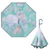 Rekucci Inverted Floral Keeps Hands Long Rain Car Rainy Protects Against Strong and of the Valley Umbrella, Pattern, Freestanding, Windproof, Free,