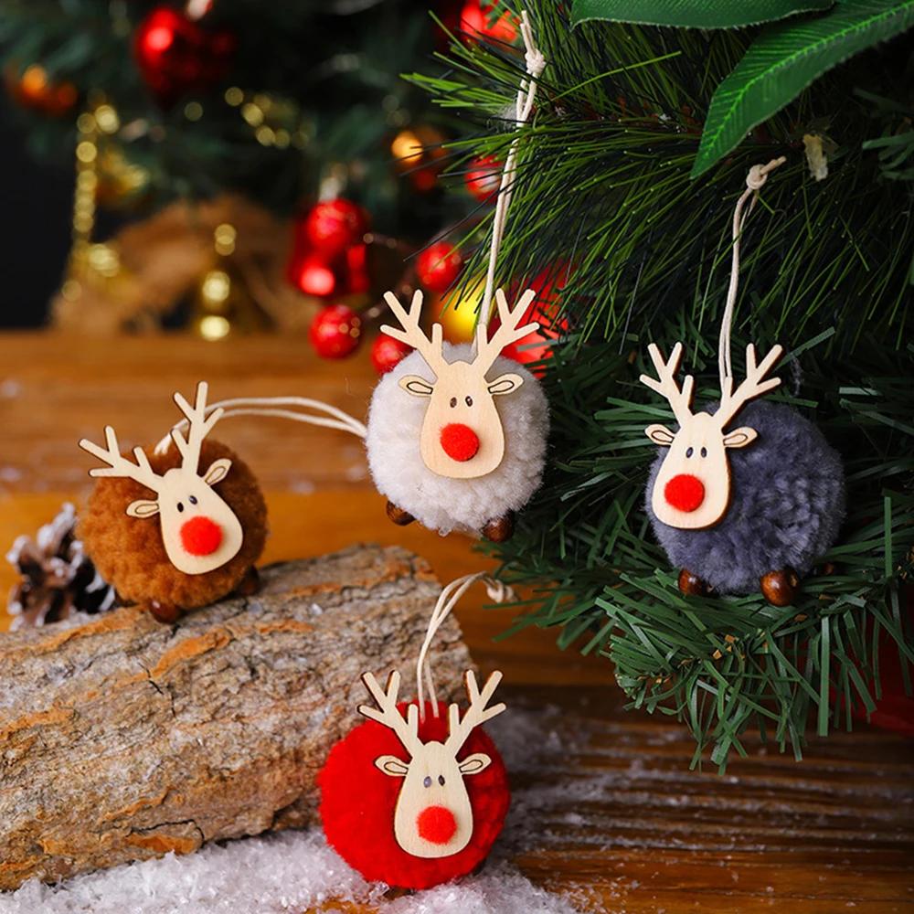 4Pcs Christmas Decoration Xmas Tree Hanging Pendant Cute Lamb Ornaments New Year Gifts Christmas Party Home Decoration Accessory