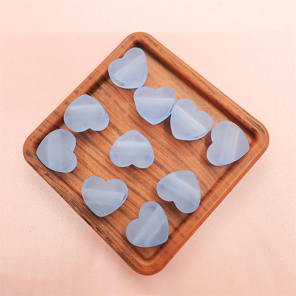 50Pcs DIY Accessories Handmade For Heart Shape Jewelry Making Transparent Frosted Acrylic Beads Earrings Hair Jewelry Bracelet Necklace Charms