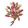 Stylish Classic Exquisite Flower Rhinestone Badge Brooch Elegant Luxury Crystal Pin Button Beads