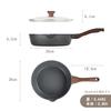 SENSARTE Deep Frying with Marble Easy to High Heat Gray Pan, 26cm, Lid, Coat, Induction/Gas Compatible, Stir-Fry Pan, Non-Stick, Clean, Wok,