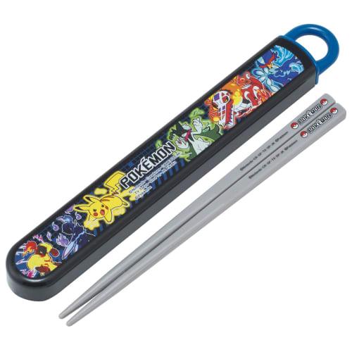 Skater Chopsticks and Chopstick Case Set for Kids, Lunch Box, 16.5cm, Made in Japan, Dishwasher Safe, Sliding Pok?mon Design, 25cm, Boys, ABS2AMAG-A
