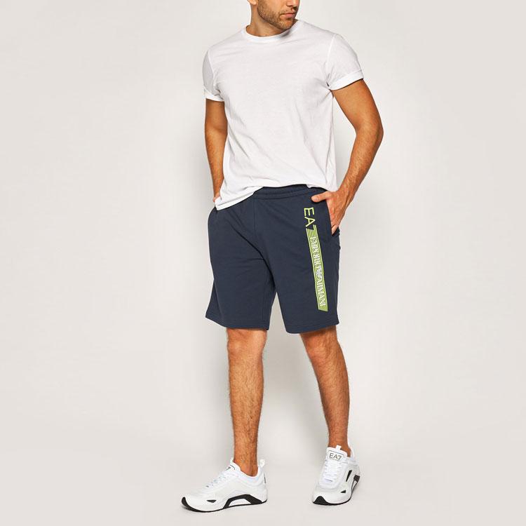 Emporio Armani EA7 Letter Print Casual Shorts Men Shorts Navy-Blue 3HPS57-PJ05Z-1554