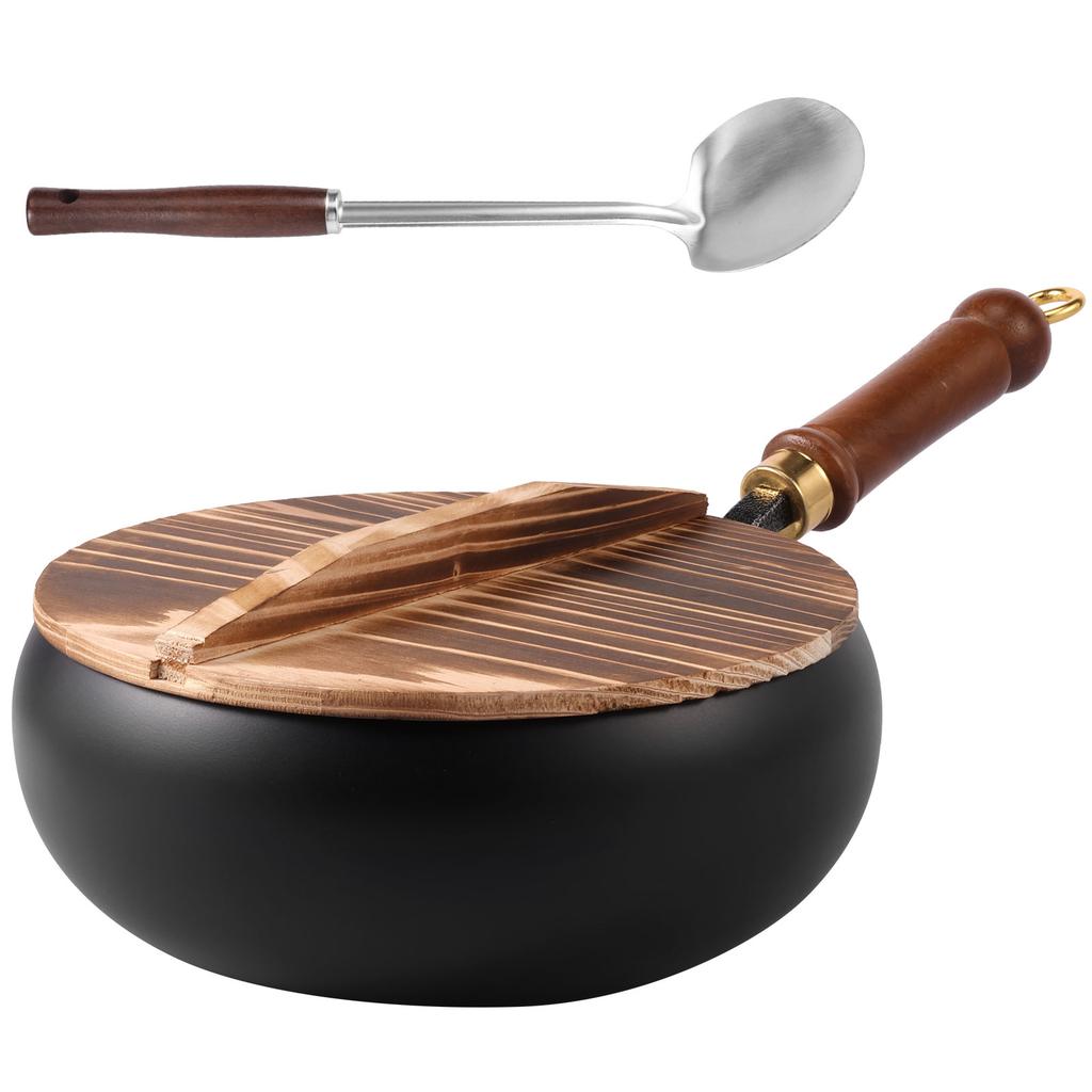 Frying Pan Non-stick Pot with Lid and Spatula Wok Pan Multi-functional Iron Pot Cookware Set for Cooking Kitchens Accessories