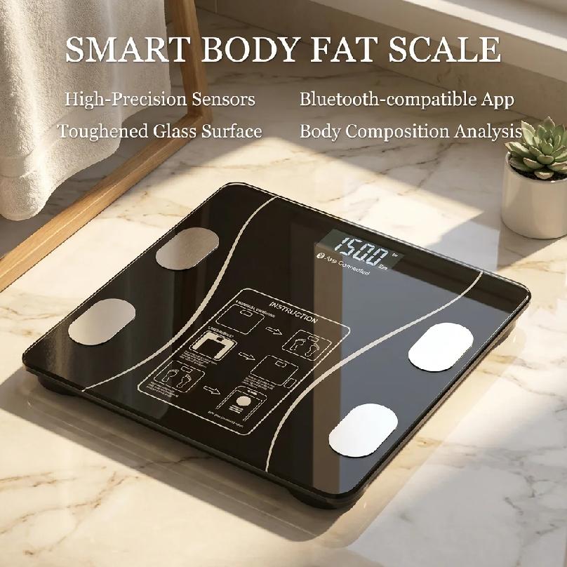 Smart Wireless Digital Body Fat Scale Bluetooth-Compatible Bathroom Weight Analyzer with Smartphone App for Body Composition