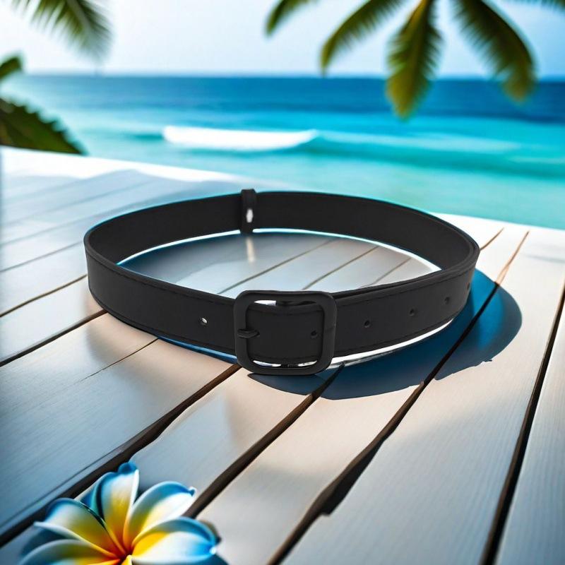 Pu Womens Chic Slim Waist Belt Perfect For Casual And Fashionable Daily Wear Black In