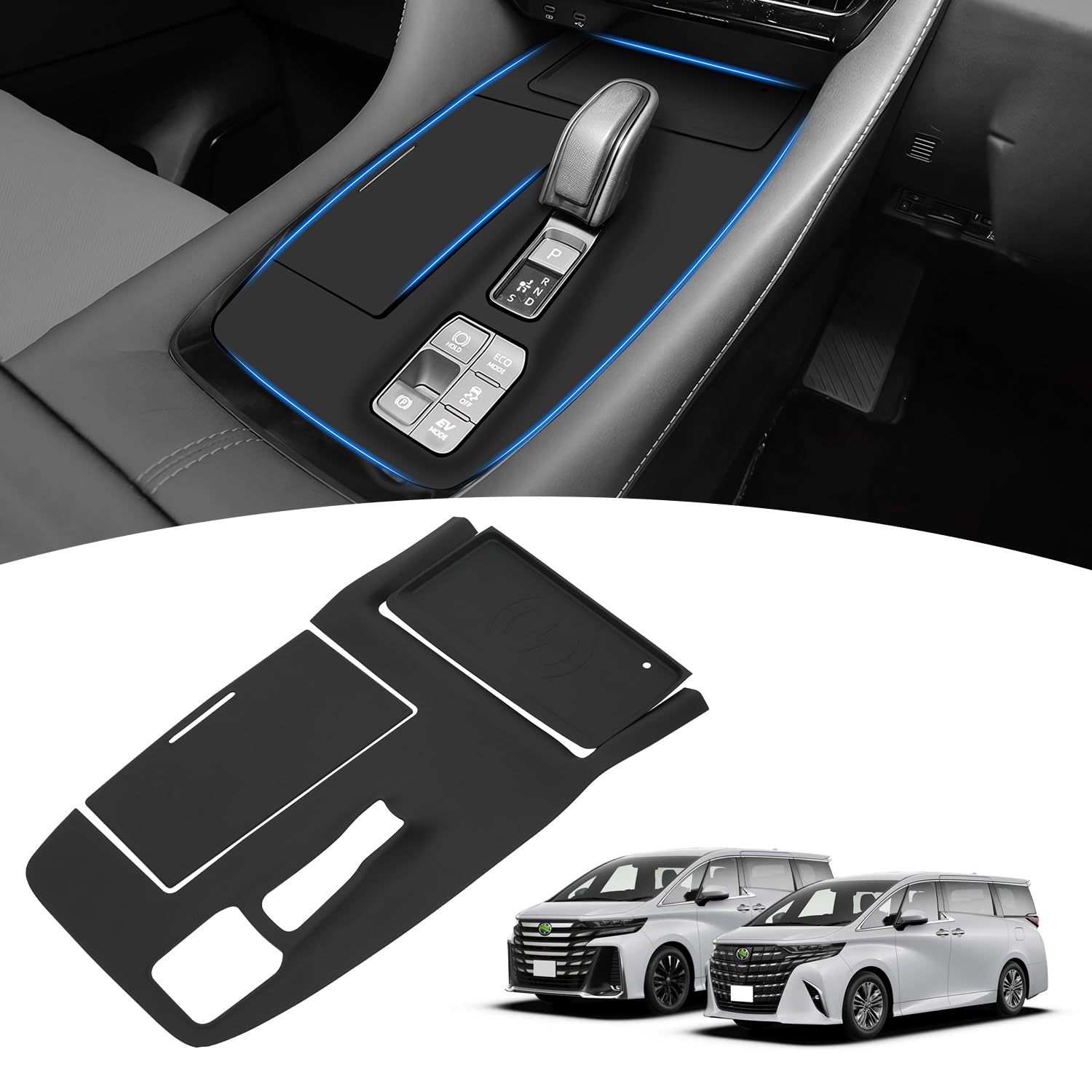 

Mozan Резиновый коврик на панель переключения передач для Toyota Alphard Vellfire серии 40, совместимый с комплектацией Excective Lounge For Electroshiftmatic