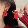 Trendy Alloy Chinese New Year Earrings Red Simple Earrings Party Gift