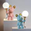 Mini Bear G9 LED Table Lamp Pink Desk Light 3D Moon Light Bedroom Study Cartoon Bear Standing Lamp  Kid Lighting Children Gift