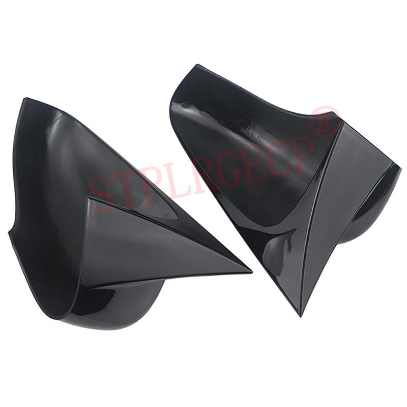 For Renault Clio 4 MK4 IV X98 2012-2016 2017 2018 Bright Black Pattern Add-on Side Rear View Mirror Covers Cap Horn Shape