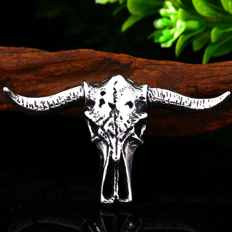 

Beier 2022 Updated Design 316L Stainless Steel Satan Skull Horns Pendant Vintage Animal High Quality Fashion Chain Men Jewelry