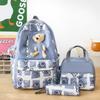 Large-capacity Schoolbag Female Cute Bear Backpack Lunch Box 5-piece Travel Backpack