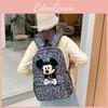 Disney Mickey Mouse Leopard Print Backpack Nylon Large Capacity 15in Laptop Bag For School College Women Retro Design