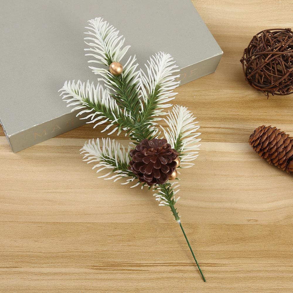 Aghi di Pino Simulati, Singoli, Natale, Aghi di Pino con Frutti in Polpa Rossa, Composizione Floreale, Casa Vacanze, Decorazione Atmosfera Fiori Artificiali