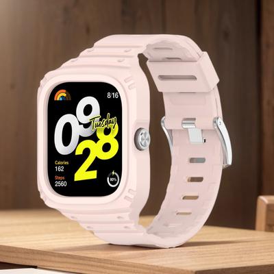 2 In 1 For Redmi Watch 4 Case + Band Silicone Watch Band Strap + Protective Case Cover Wristband Replacement Watch Accessories