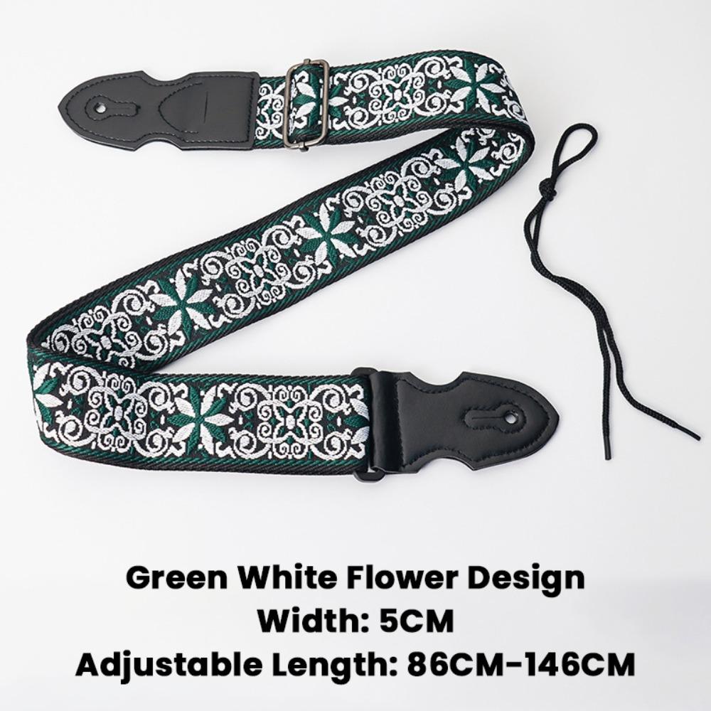 Ethnic Style Guitar Crossbody Strap Embroidery Ukulele Straps Belt Durable Guitar Strap Bass