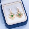 Natural Freshwater Pearl Stud Earrings S925 Sterling Silver Earrings Fritillary Zircon Pearl Earrings Light Luxury High Sense