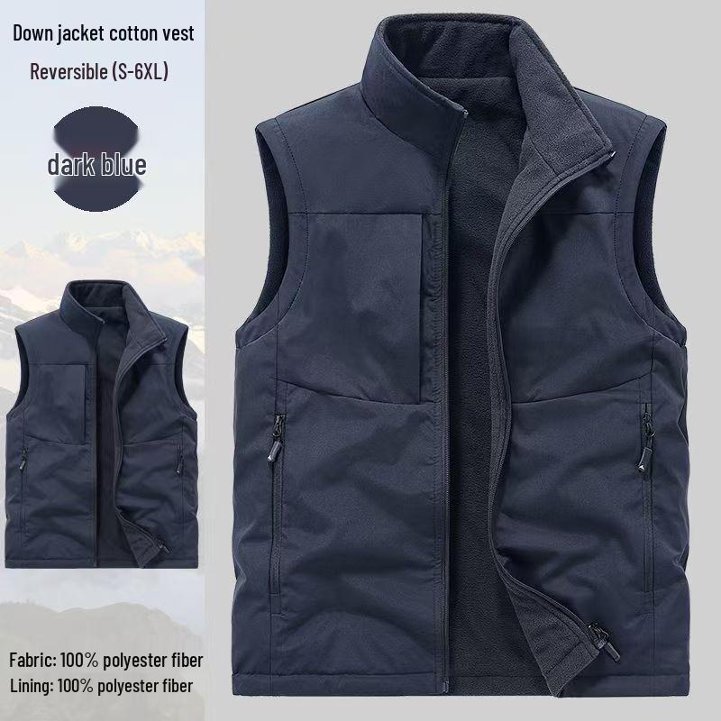 Premium Waterproof Fleece-Lined Reversible Work Vest with Custom Logo 3XL