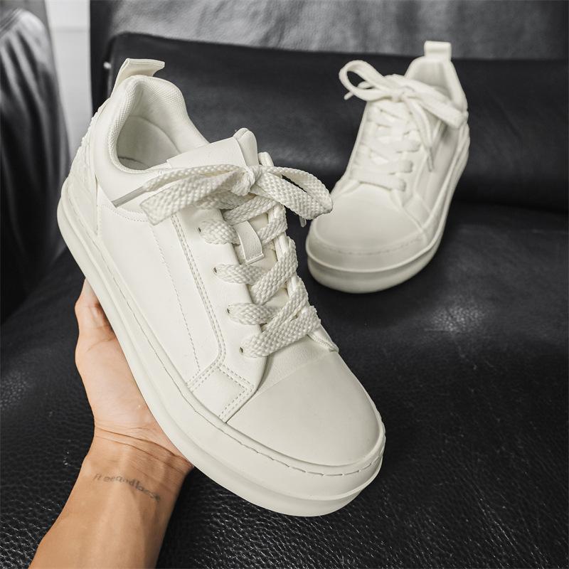 New Little White Shoes Niche Thick-soled Heightening Men's Shoes Trendy Sports and Leisure Board Shoes Men