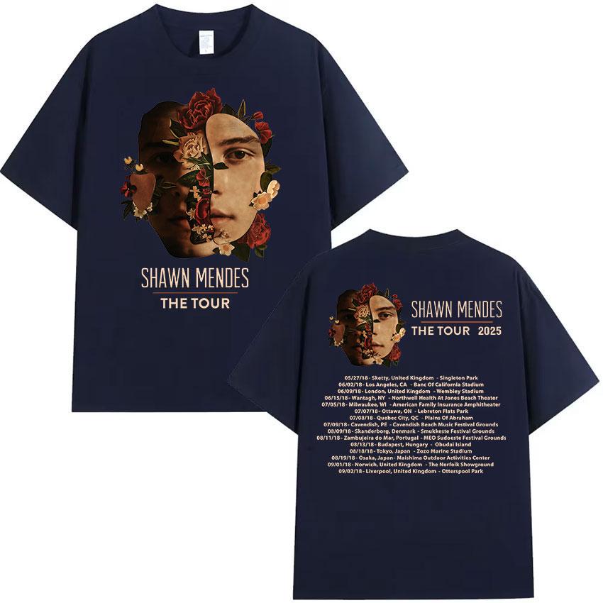 2025 Summer Shawn Mendes The Tour Print Men's Women O-Neck Fashion Cotton Short Sleeve T-Shirts 100% Pure Cotton Printed T-shirt