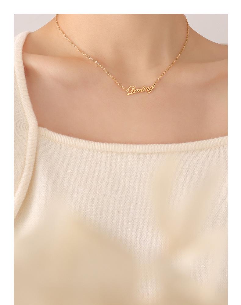 Trendy Japanese-Korean Style English Letter Pendant Necklace for Best Friends